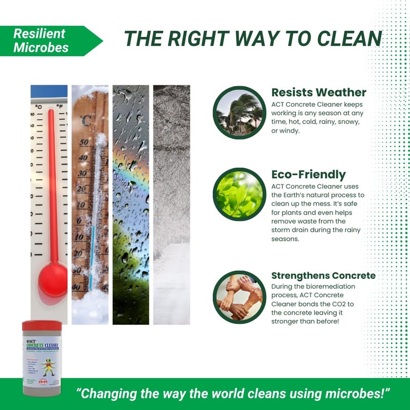 ACT Concrete Cleaner â€“ Eco-Friendly Dry Powder Oil Stain Remover for Driveways, Sidewalks, Garages & Commercial Use | HOA Approved | Bioremediation Formula | Safe around Pets | 2.5lb - Image 4